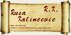 Rusa Kalinčević vizit kartica
